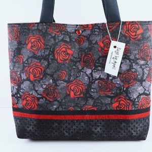 Gothic Red Roses and Thorns Shoulder Bag Purse Goth Handbag  Tote
