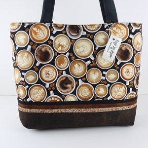 Cappuccino Shoulder Bag Purse Coffee Beans handbag Espresso Tote