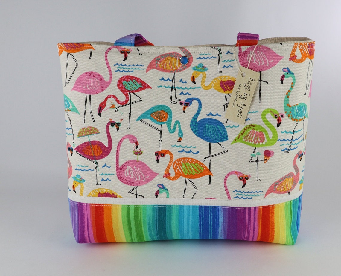 Tropical Flamingos Shoulder Bag Purse Island Vacation Handbag Etsy