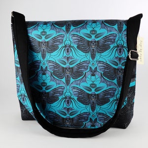 Gothic Death Head Moth Messenger Bag Spooky Goth Bats