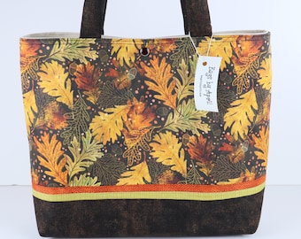 Cozy Acorn Harvest Shoulder Bag Purse Autumn Handbag Fall Leaves Tote