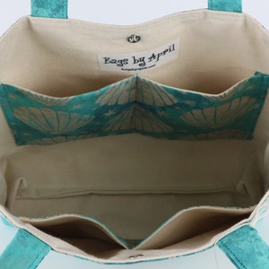 Seashells Seafoam Aqua Green Shoulder Bag Purse Ocean Beach tote Sea Shells handbag image 9