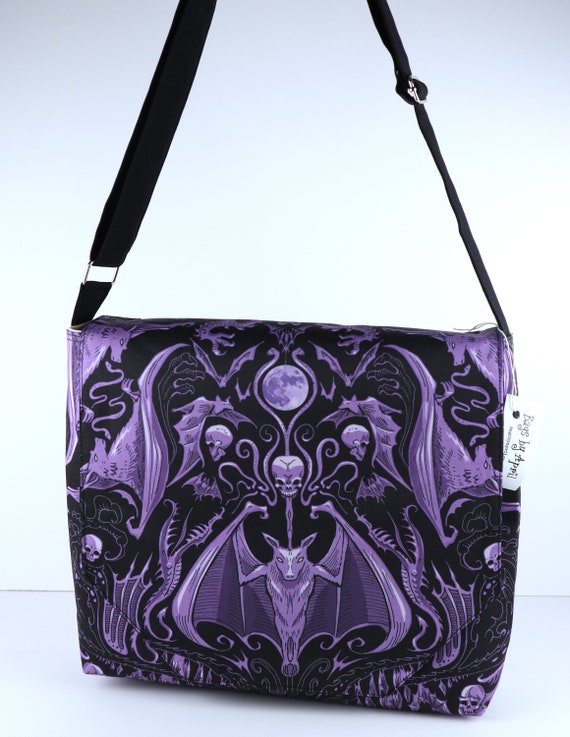 Vampire Bat Messenger Bag Spooky Halloween Crossbody Style