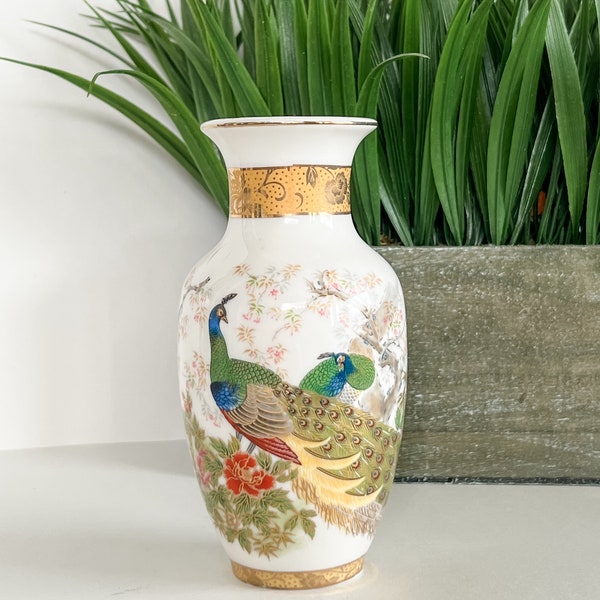 Porcelain vase from Japan peacock motif