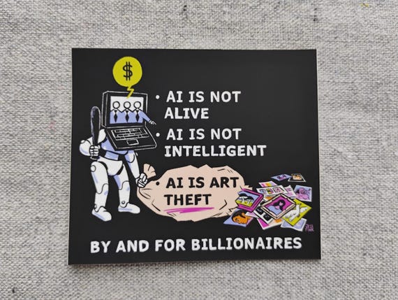 Ai is Theft Sticker matte vinyl 3.5 x 3