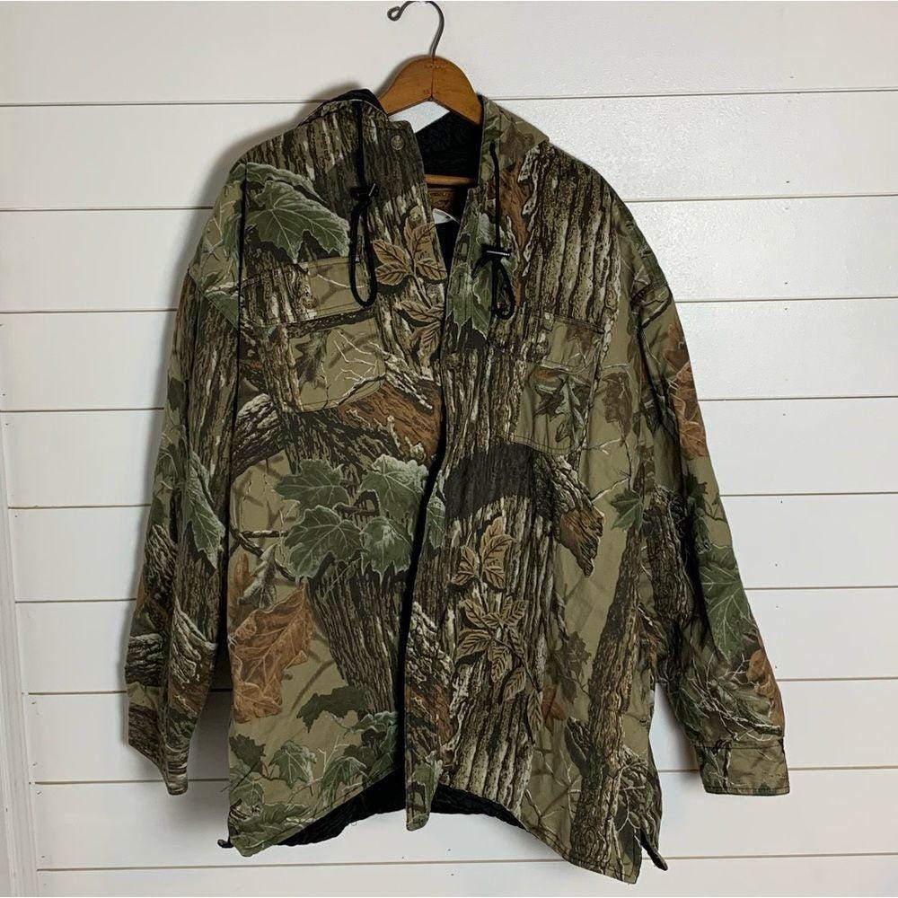DUXBAK Realtree Hardwood Camo Outdoor Hunting Hood Jacket Coat Insulated Mens XL Etsy UK