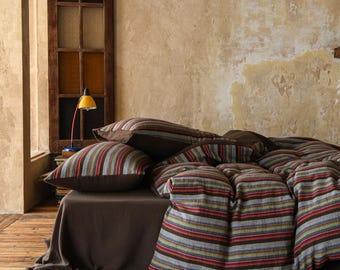 Rustic Jacquard Duvet Cover Set: Queen/Full Bedding, 4-Piece