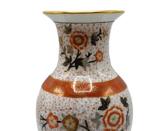 Vintage Japanese Satsuma Porcelain Vase | Meiji Era Inspired | Hand-Painted Gold-Embellished Collectible