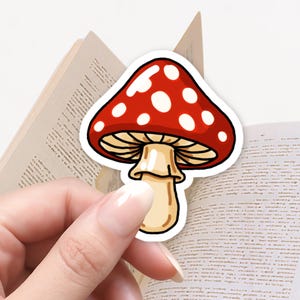 Sticker rode paddenstoelpaddestoel I Cottagecore Aesthetic, schattige vinylsticker voor waterflessen, tijdschriften en Kindles