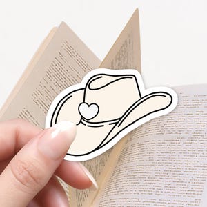 Sticker chapeau de cowboy blanc, chapeau de cow-girl blanc, autocollant Kindle, autocollant livresques, lecture, cadeau pour amateur de lecture, stickers mignons, cutie western, mariée
