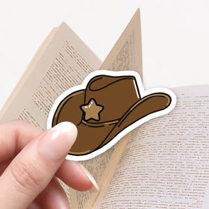 Adesivo con cappello da sceriffo del Cowboy Cafe, adesivo Kindle, adesivo libresco, e-reader, lettura, regalo per amanti dei libri, adesivi carini, Western Cutie