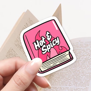 Adesivo de livro rosa quente e picante I Adesivo de romance picante fofo para amantes de livros, diários e Kindles I Adesivos literários