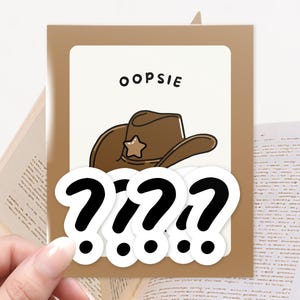 Paquete de 5 pegatinas misteriosas de Oopsie Partnas | Pegatinas menos que perfectas, pero aún así geniales | Pegatinas para Kindle, pegatinas de libros, pegatinas bonitas