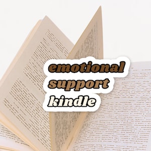 Emotionele steun Kindle-sticker chocoladeverloop, Kindle-sticker, leesgrage sticker, e-reader, lezen, cadeau boekenliefhebber, leuke stickers