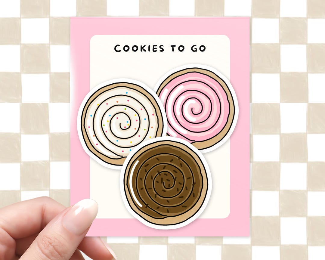 Cookies to Go Sticker Pack, Sugar Cookies, Pink Cookie, Cute Cafe, Food ...