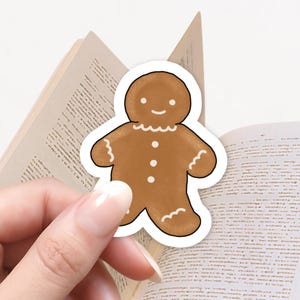 Sticker biscuit pain d'épice de Noël, Sticker Kindle, Sticker livresques, Sticker hiver, Sticker Noël, cadeau pour amoureux des livres, Stickers mignons