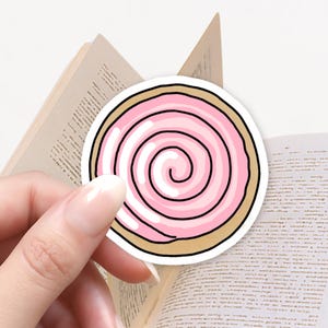 Sticker biscuit rose glacé, Sticker Kindle, Sticker livresques, liseuse, café mignon, cadeau pour amoureux des livres, Stickers mignons, Stickers nourriture