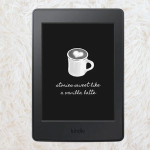 Vanilla Latte Kindle-screensaver: handgetekend vergrendelscherm (digitale download)