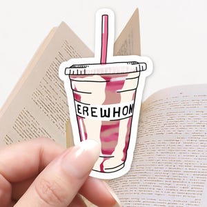 Sticker roze smoothie Erewhon Hottie, Kindle-sticker, leesgrage sticker, e-reader, leuk café, cadeau boekenliefhebber, leuke stickers