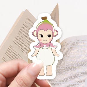 Sticker singe banane rose Sonny Angel, Sticker Kindle, Sticker livresques, Blindbox mignon, cadeau pour amoureux des livres, Stickers mignons, bébés anges