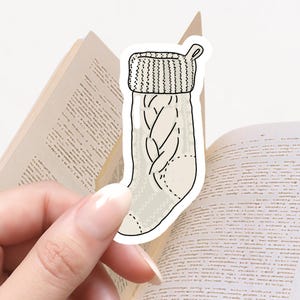 Sticker pour bas de Noël en tricot, Sticker Kindle, Sticker livresques, Sticker hiver, Sticker Noël, Cadeau pour amoureux des livres, Stickers mignons