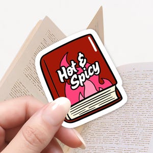 Adesivo de livro vermelho picante e quente I Adesivo de romance picante e fofo para amantes de livros, diários e Kindles I Adesivos literários