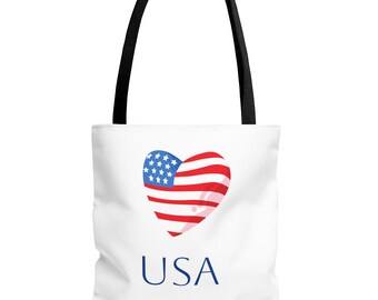 Bolsa de playa reutilizable con motivo patriótico de EE. UU. para el 4 de julio
