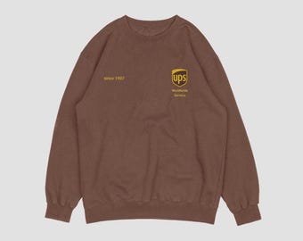 Sudadera UPS de mezcla de algodón acogedor con cuello redondo