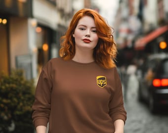 Sudadera Cozy Vibes de UPS: Cuello redondo personalizable de mezcla de algodón