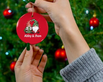 Adorno navideño de cerámica personalizado, decoración navideña personalizada