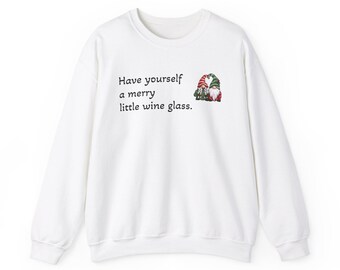 Sudadera navideña con forma de copita de vino, espíritu navideño