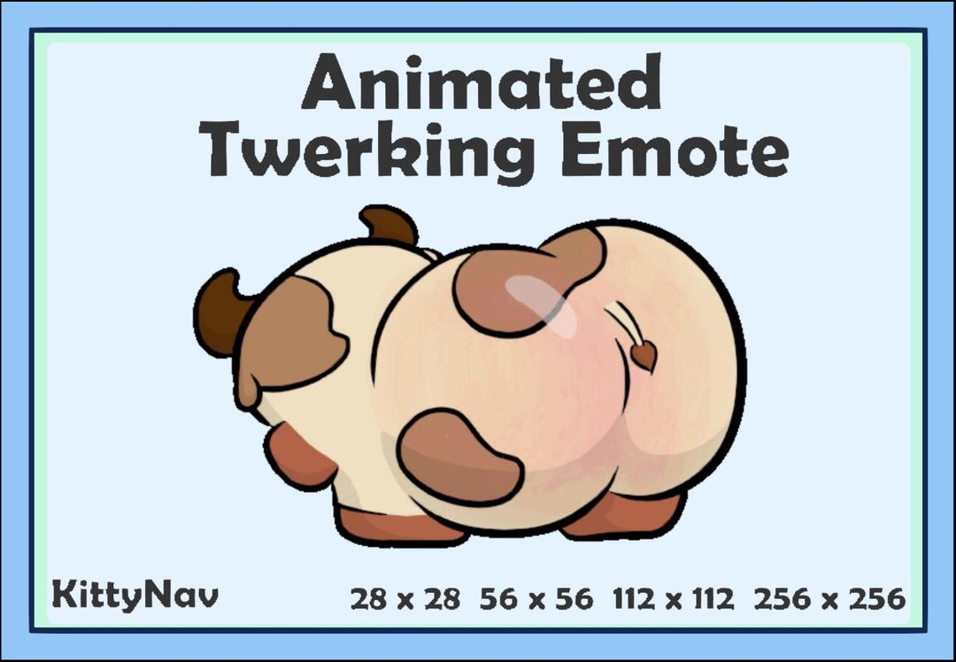 Animated Twerking Cow Butt Emote - Cute Cow Butt - Twitch, Discord, Etc