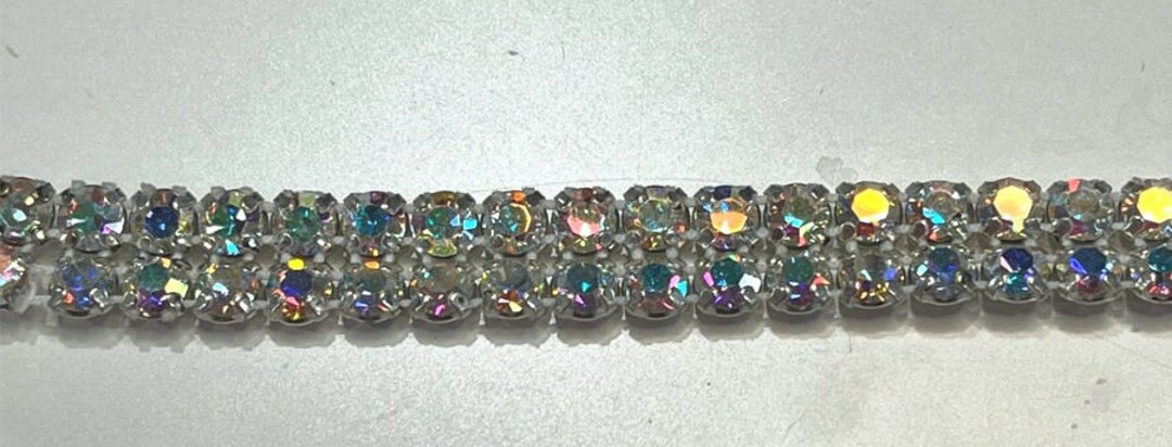 Genuine Preciosa AB Rhinestone Banding, 19ss, 2 Row, Silver Setting - Etsy
