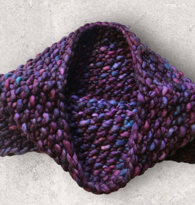 Hand Knit Merino Wool Cowl: Chunky Seed Stitch Scarf - Etsy