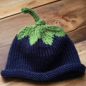Blueberry Baby Hat, Blueberry Newborn Hat, Blueberry Child Hat, Blueberry Adult Hat, Knit Blueberry Hat, Roll Brim Blueberry Beanie!