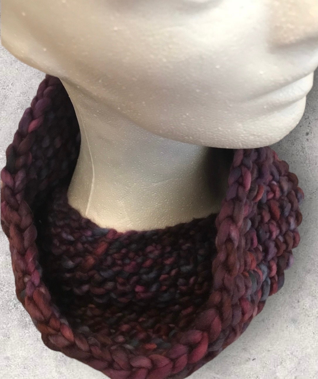 Hand Knit Merino Wool Cowl: Chunky Seed Stitch Scarf - Etsy