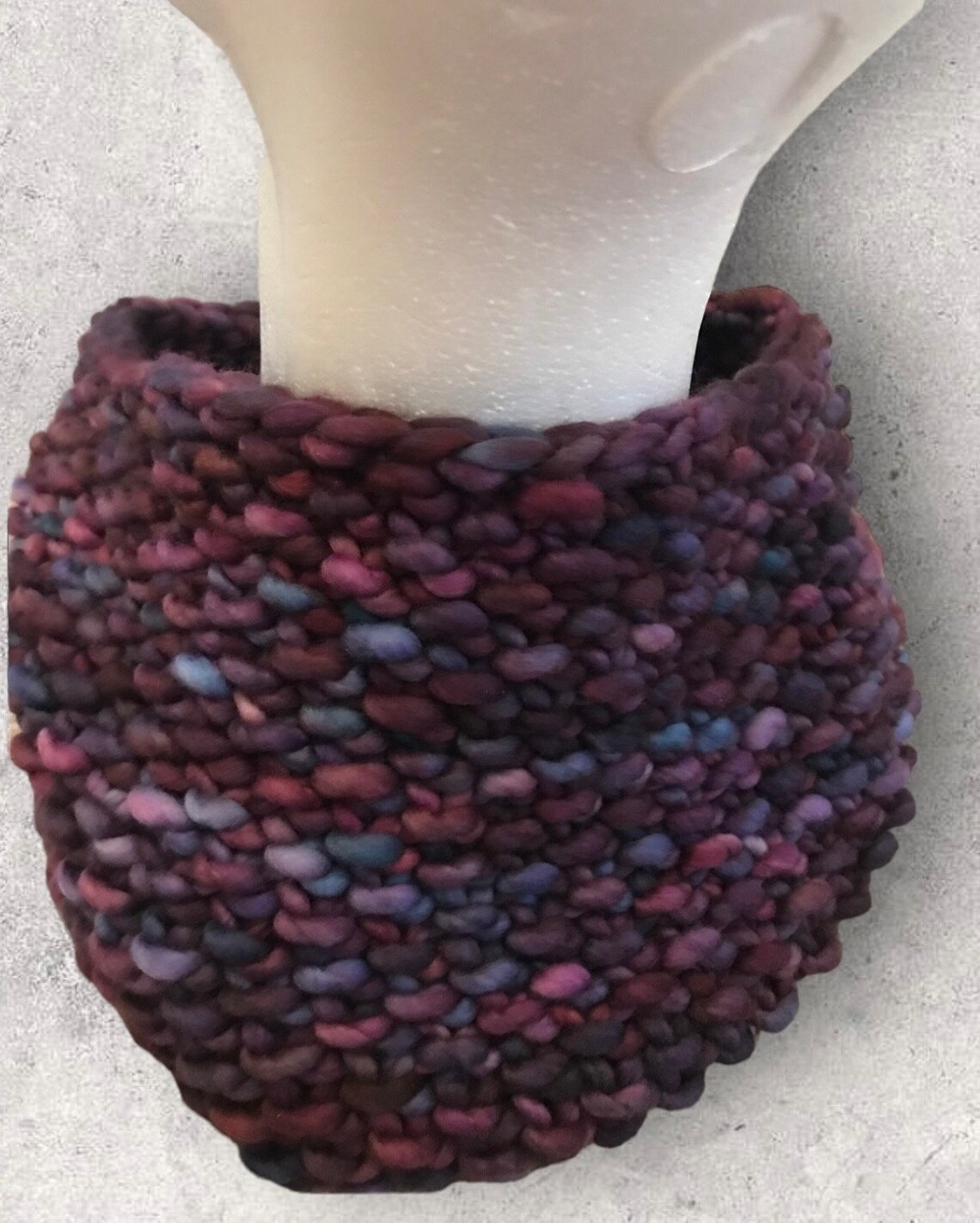 Hand Knit Merino Wool Cowl: Chunky Seed Stitch Scarf - Etsy