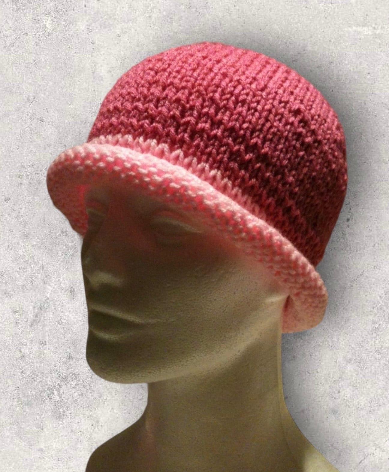 Lollipop Pink Hand Knit Merino Wool Rolled Brim Hat Beanie Merino Wool Beanie - Bubblegum Pink – Colorful Standard main image 4