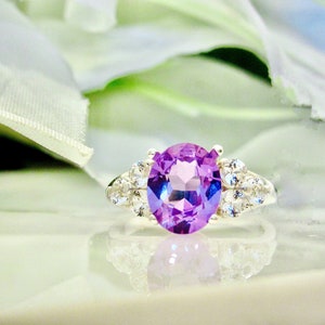 Beautiful! Alexandrite 3 Carat (10x8 mm) Color Changing Stone~Alexandrite Engagement, Promise, Anniversary, Gift for her, Birthday