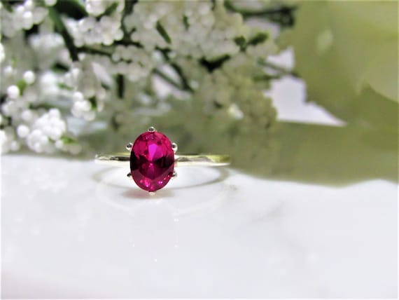 Beautiful Lab Created Red Ruby Oval 1.5 Carat 8x6mm Solitaire