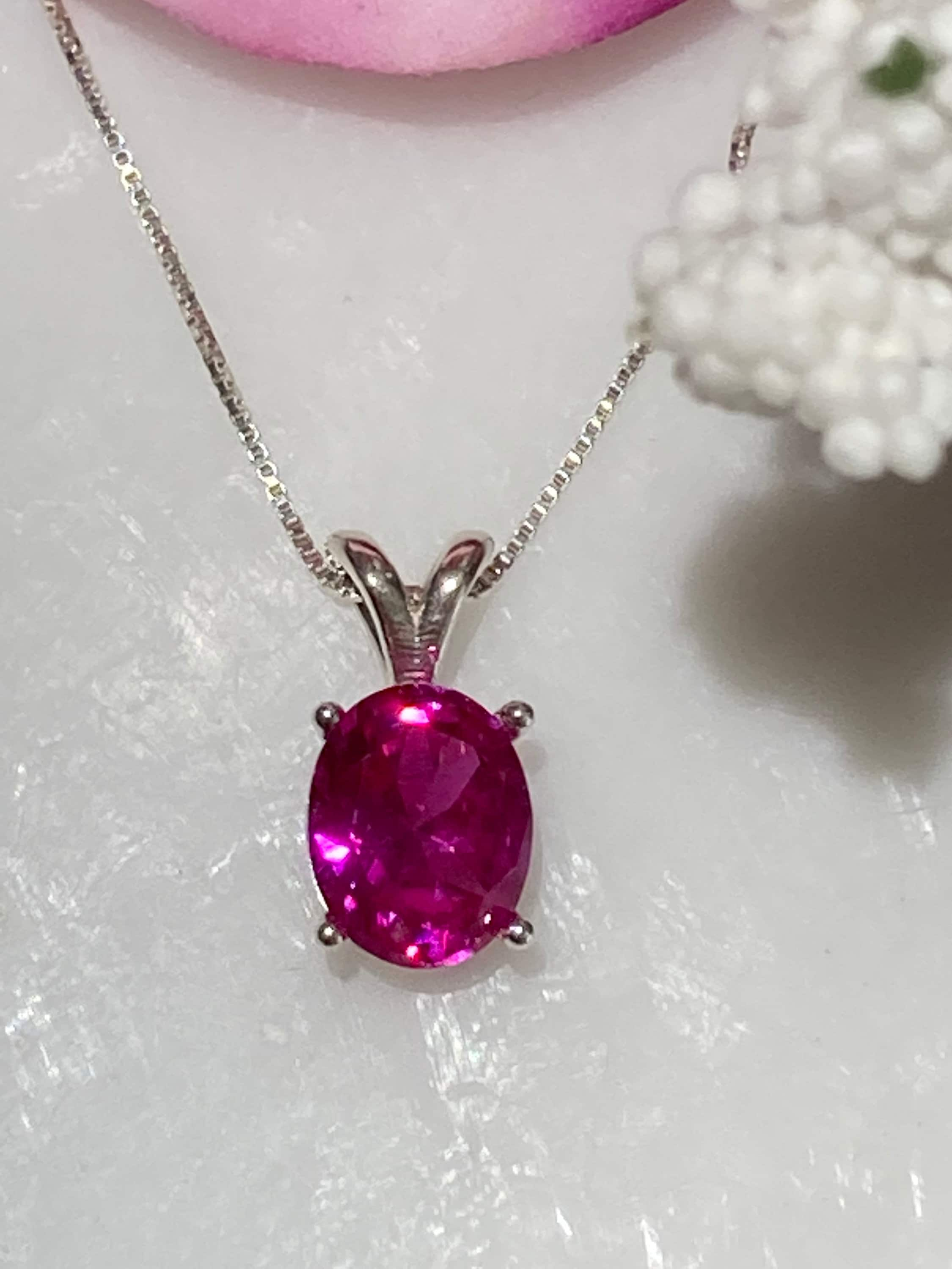 oval pink sapphire pendant