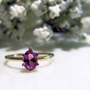 Beautiful! Lab Created Corundum Alexandrite 1 Carat (7x5mm) Solitaire Sterling Silver Ring, Sapphire Ring, Engagement, Promise,Birthday