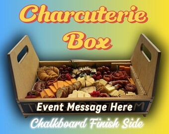 Charcuteriebord charcuteriedoos gepersonaliseerde charcuterie caddy krijtbord charcuteriebord met zijkanten gemakkelijk transport charcuteriedoos