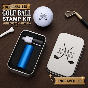 Personalized Golf Ball Stamp Kit with Custom Gift Box, Custom Golf Ball Marker, Gift for Golfer, Father's Day Gift, Christmas Gift