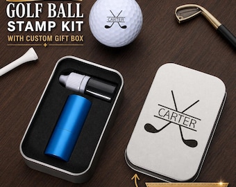 Personalisiertes Golfball-Stempelset mit individueller Geschenkbox, personalisierter Golfballmarker, Geschenk für Golfer, Vatertagsgeschenk, Weihnachtsgeschenk