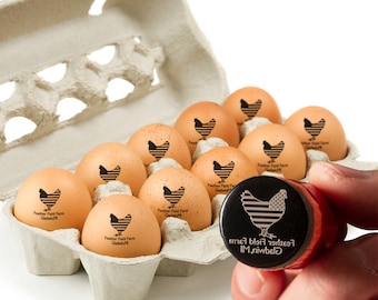 Custom Egg Stamp, Mini Egg Stamp, Fresh Egg Stamp, Gift For Farmer, Personalized Custom Egg Stamp