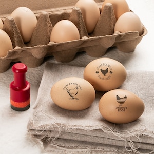 Tampon Oeufs de Canard Frais de la Ferme - Tampon Oeufs de Canard Personnalisé - Tampon Caoutchouc Carton D'oeufs - Tampon Carton D'oeufs - Tampon Ferme - Oeufs De Canard