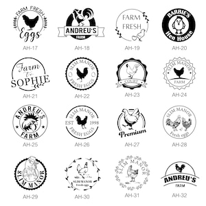Gepersonaliseerde boerderij-eistempel | Stempel eierdoos | Aangepaste boerderijstempel | Houten logostempel | Boerderijstempel | Gegraveerde eierstempel