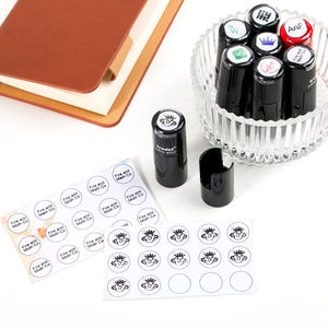 Sello de tarjeta de fidelidad personalizado, sello autoentintable, logotipo personalizado pequeño, sello de tarjeta de fidelidad de 12 mm, sello de iniciales, mini sello