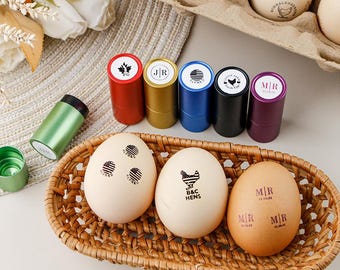 Sello de huevo personalizado, sello de autoentintado, sello de huevo de gallinero, sello de huevo personalizado con autoentintado, sellos personalizados de cartón de huevos